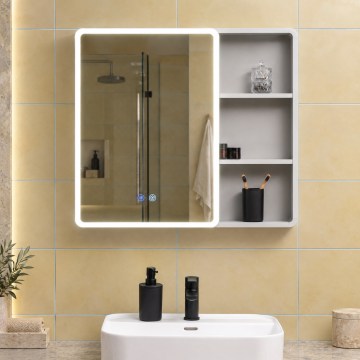 BRILAGI - LED ormarić za kupaonicu s ogledalom i osvjetljenjem NOTO SINGLE 77x65 cm