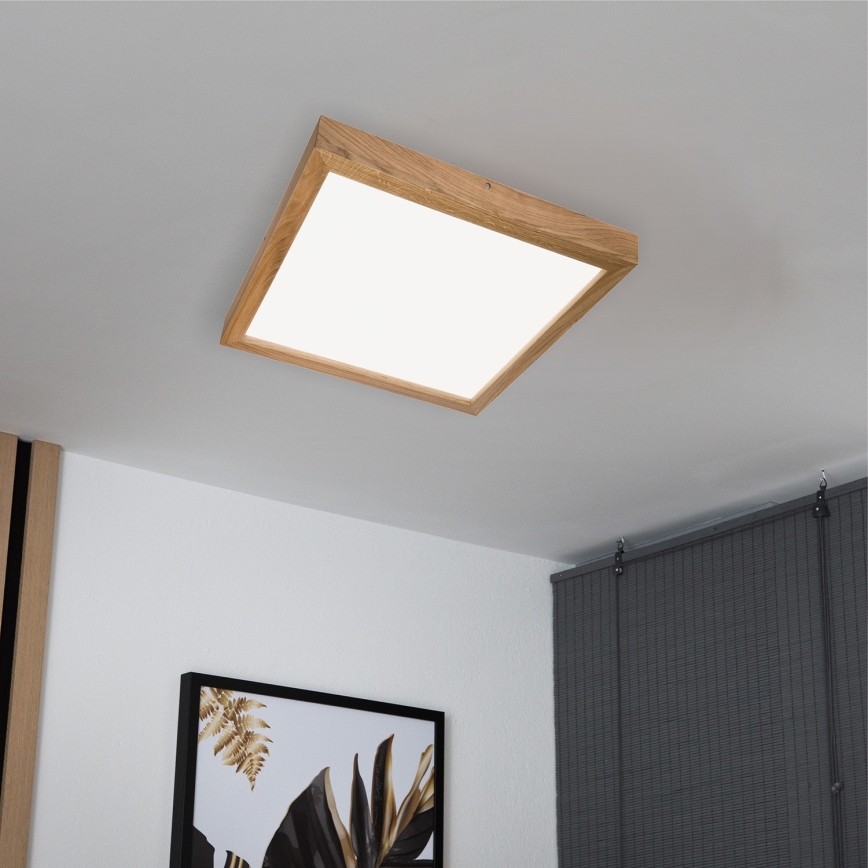 Brilagi - LED Stropna svjetiljka za kupaonice WOODY FRAME LED/40W/230V 60x60 cm IP44 hrast