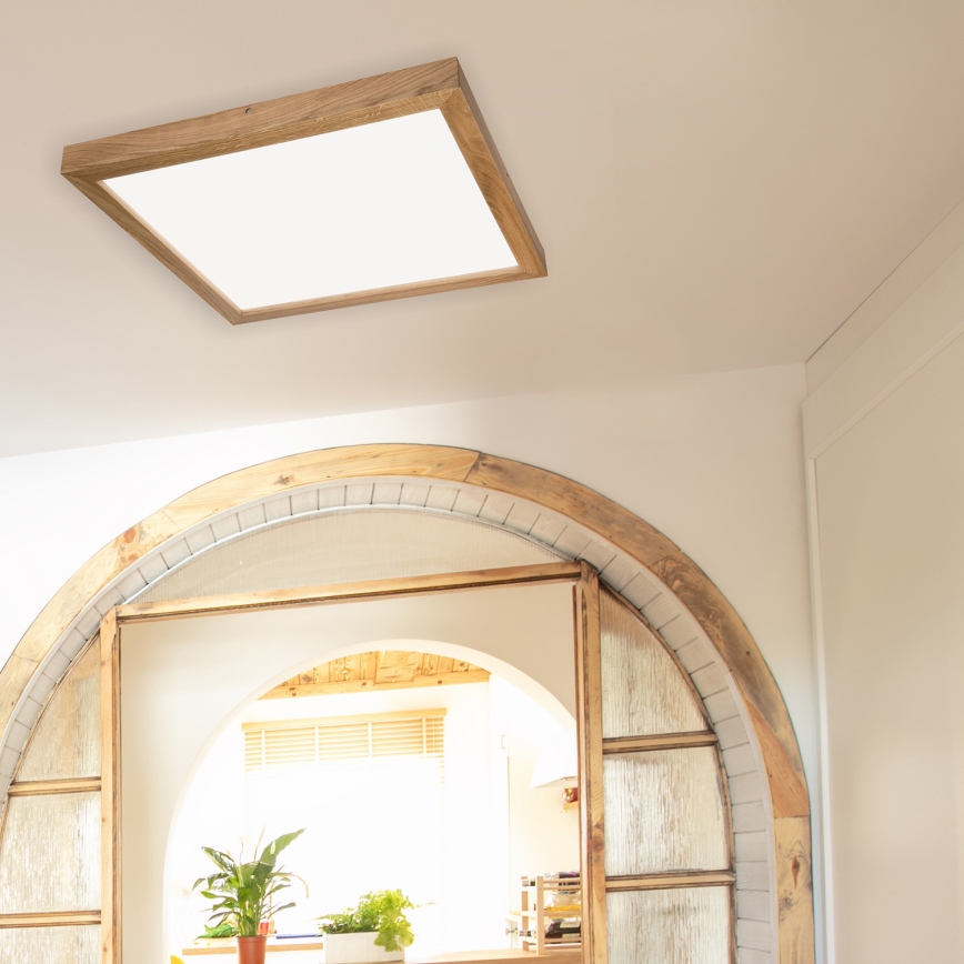 Brilagi - LED Stropna svjetiljka za kupaonice WOODY FRAME LED/40W/230V 60x60 cm IP44 hrast