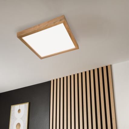Brilagi - LED Stropna svjetiljka za kupaonice WOODY FRAME LED/40W/230V 60x60 cm IP44 hrast