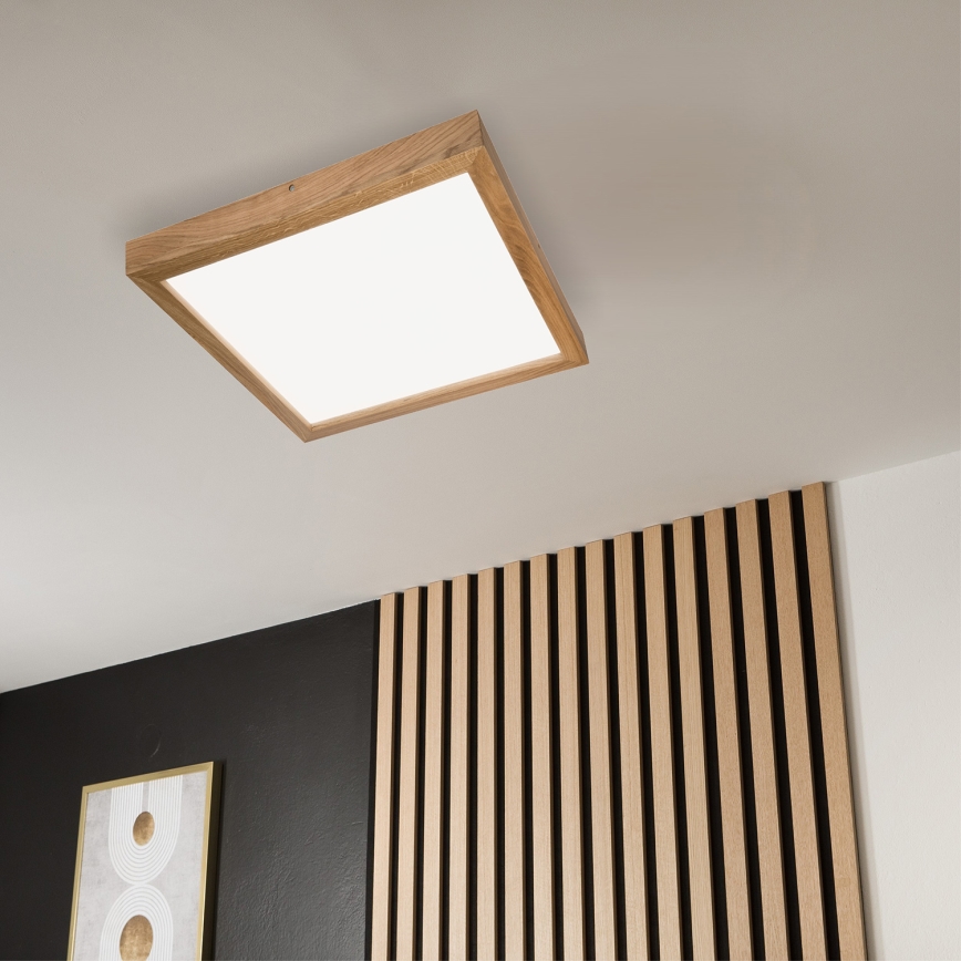 Brilagi - LED Stropna svjetiljka za kupaonice WOODY FRAME LED/40W/230V 60x60 cm IP44 hrast