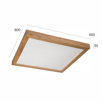 Brilagi - LED Stropna svjetiljka za kupaonice WOODY FRAME LED/40W/230V 60x60 cm IP44 hrast