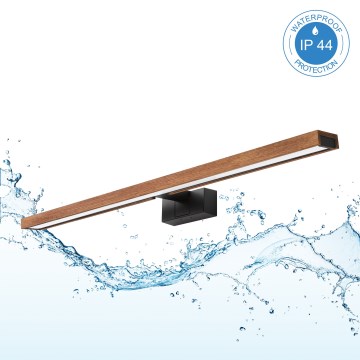 Brilagi - LED osvjetljenje za kupaonsko ogledalo 3u1 WOODY MIRROR LED/15W/230V 80 cm IP44 crna/hrast trešnja