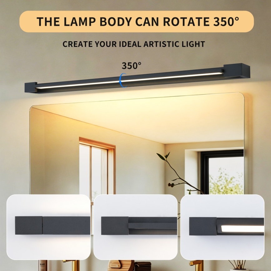 BRILAGI - LED osvjetljenje za kupaonsko ogledalo AQUA LINE LED/28W/230V 100 cm IP44 crna CRI 90