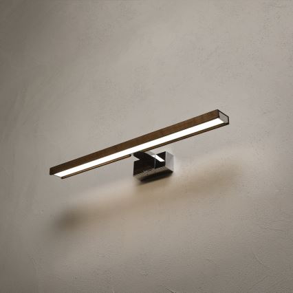 Brilagi - LED kupaonsko osvjetljenje za ogledalo WOODY MIRROR 3u1 LED/12W/230V 60 cm IP44 sjajni krom/hrast-orah