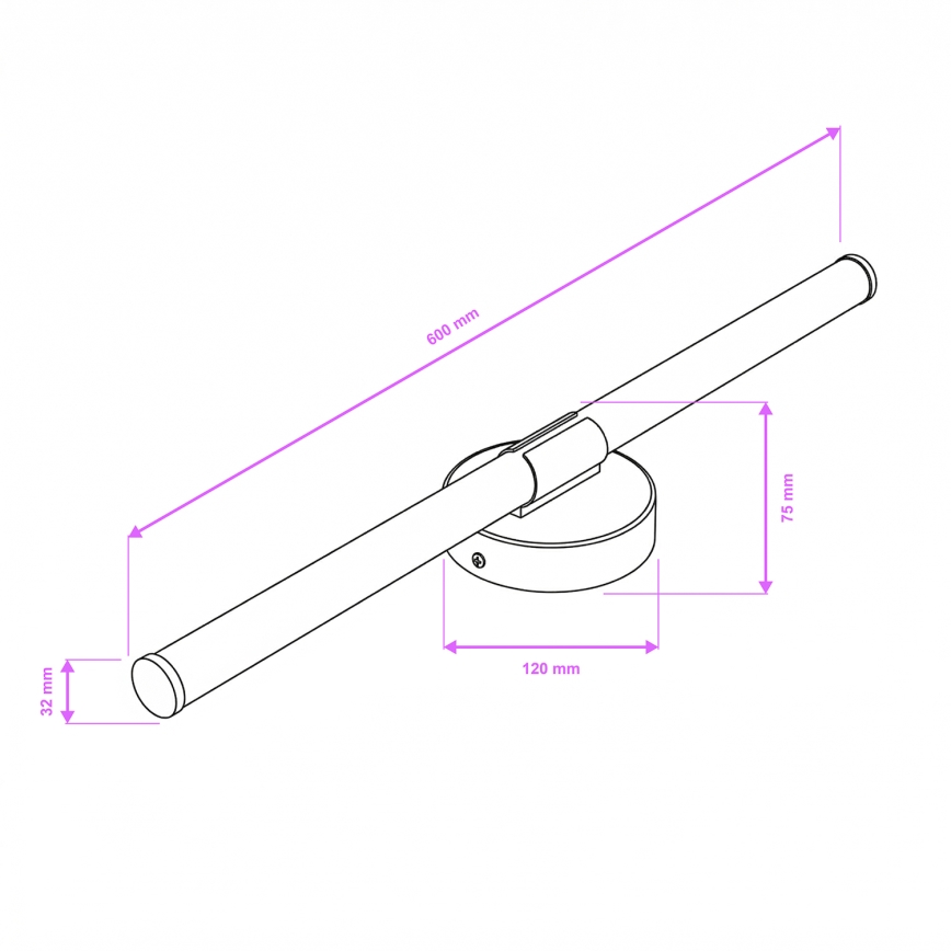 Brilagi - LED rasvjeta za kupaonsko ogledalo LARA LED/10W/230V 60 cm IP44 sjajni krom