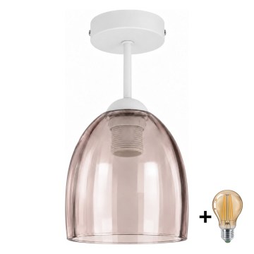 BRILAGI - LED plafonjera RETRO GLASS 1xE27/60W/230V Ø 17 cm bijela/dimna bež