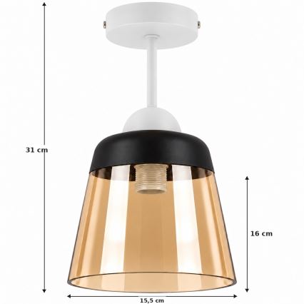 BRILAGI - LED nadgradna stropna svjetiljka RETRO GLASS 1xE27/60W/230V pr. 15,5 cm bijela/dimljeno-bež