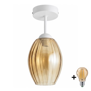 BRILAGI - LED plafonska svjetiljka RETRO GLASS 1xE27/60W/230V Ø 17 cm bijela/duhasto bež