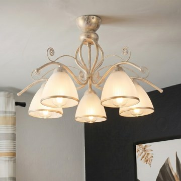 Brilagi - LED plafonski luster ANTICO 5xE27/60W/230V 3000K bijela patina