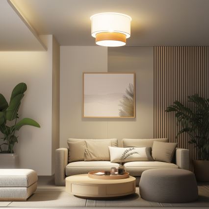 Brilagi - LED plafonski luster CERIA 1xE27/40W/230V Ø 50 cm bijela/bež