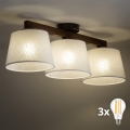 BRILAGI - LED plafonski luster LATTE 3xE27/15W/230V borovina/bijela