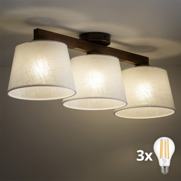 BRILAGI - LED plafonski luster LATTE 3xE27/15W/230V borovina/bijela