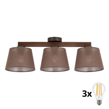 BRILAGI - LED Plafonski luster LATTE 3xE27/15W/230V borovina/smeđa