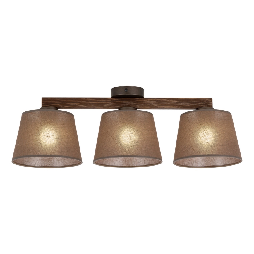BRILAGI - LED Plafonski luster LATTE 3xE27/15W/230V borovina/smeđa