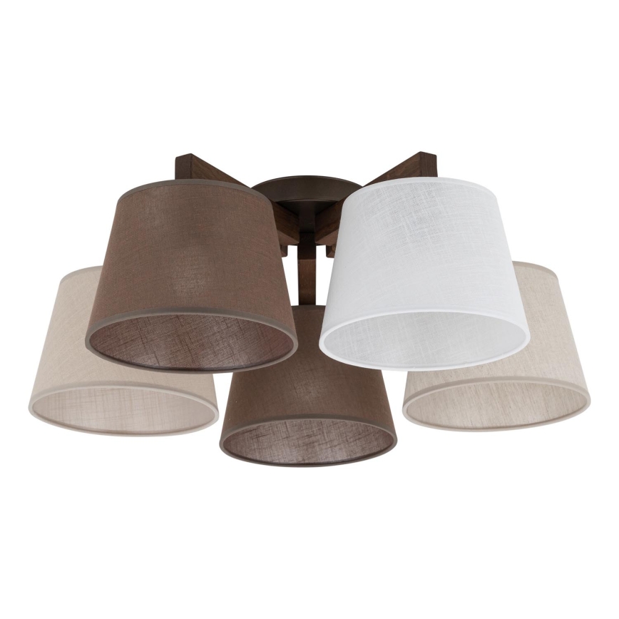 BRILAGI - LED plafonski luster LATTE 5xE27/15W/230V borovina/mix
