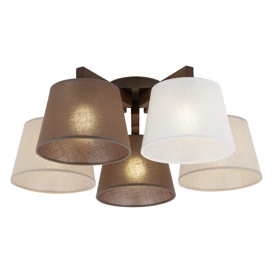 BRILAGI - LED plafonski luster LATTE 5xE27/15W/230V borovina/mix