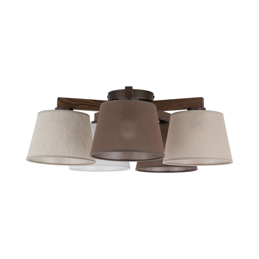 BRILAGI - LED plafonski luster LATTE 5xE27/15W/230V borovina/mix