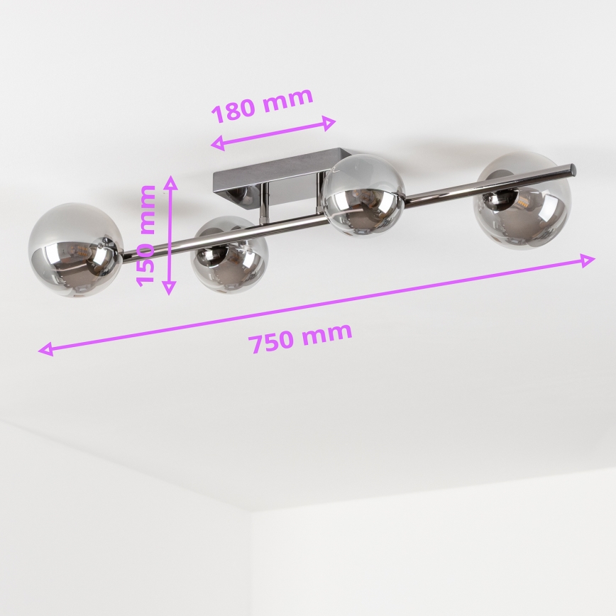 Brilagi - LED plafonski luster MILLA 4xG9/3W/230V crni krom/dimljeno