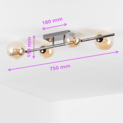 Brilagi - LED plafonski luster MILLA 4xG9/3W/230V crni krom/zlatna