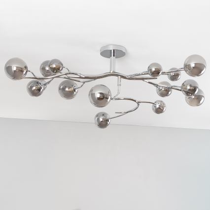 Brilagi - LED plafonski luster MISTEL 15xG9/3W/230V crni krom/dimljeno