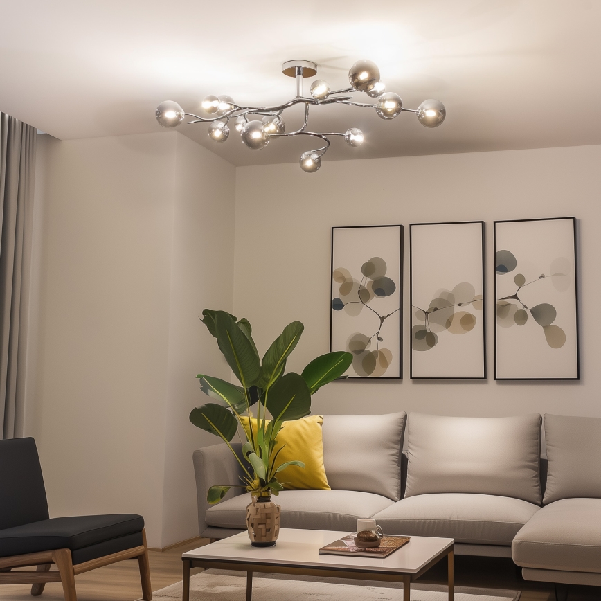 Brilagi - LED plafonski luster MISTEL 15xG9/3W/230V crni krom/dimljeno