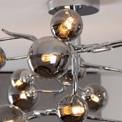 Brilagi - LED plafonski luster MISTEL 15xG9/3W/230V crni krom/dimljeno