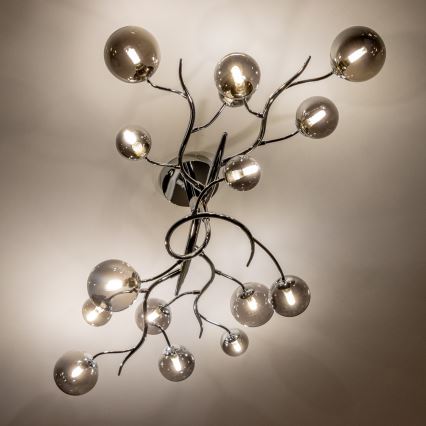 Brilagi - LED plafonski luster MISTEL 15xG9/3W/230V crni krom/dimljeno