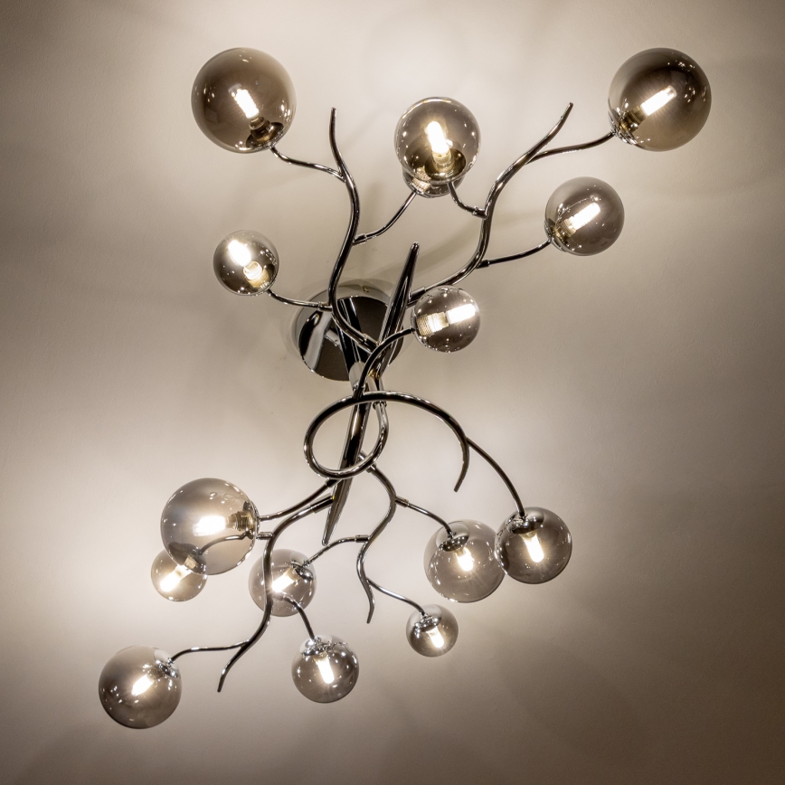 Brilagi - LED plafonski luster MISTEL 15xG9/3W/230V crni krom/dimljeno