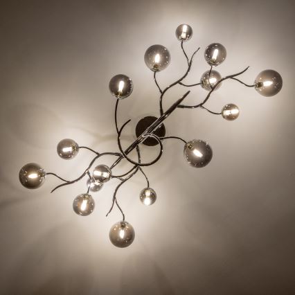 Brilagi - LED plafonski luster MISTEL 15xG9/3W/230V crni krom/dimljeno