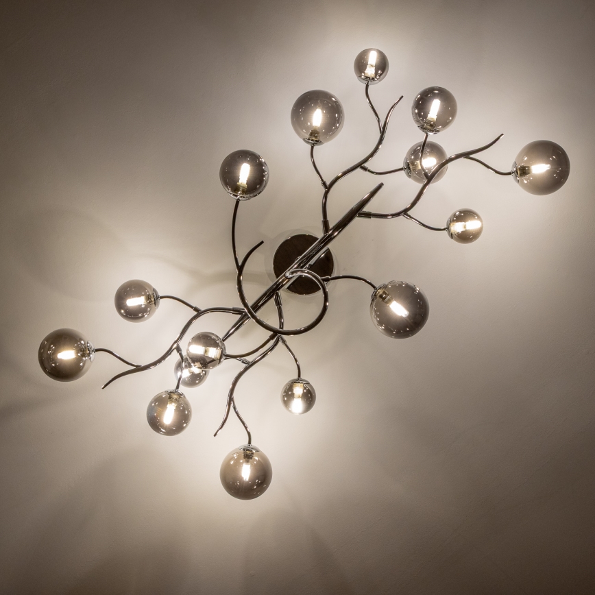 Brilagi - LED plafonski luster MISTEL 15xG9/3W/230V crni krom/dimljeno