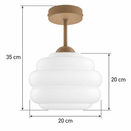 BRILAGI - LED plafonski luster RETRO GLASS 1xE27/60W/230V promjer 20 cm bež/bijela