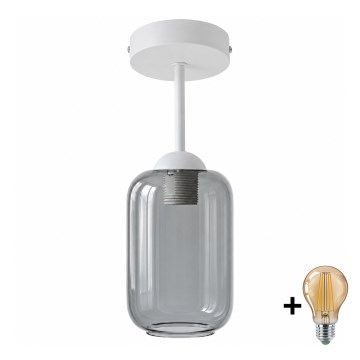 BRILAGI - LED plafonski luster RETRO GLASS 1xE27/60W/230V Ø 14 cm bijela/dimna siva