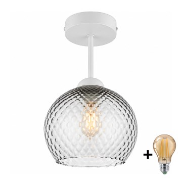 BRILAGI - LED plafonski luster RETRO GLASS 1xE27/60W/230V Ø 18 cm bijela/dimno siva