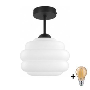 BRILAGI - LED Plafonski luster RETRO GLASS 1xE27/60W/230V Ø 20 cm crna/bijela