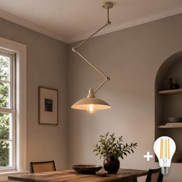 Brilagi - LED podesivi luster na šipci IRONBEAM 1xE27/60W/230V bež