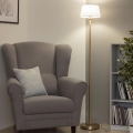 Brilagi - LED podna lampa CERIA 1xE27/20W/230V promjer 30 cm bijela/zlatna