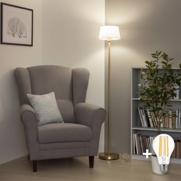 Brilagi - LED podna lampa CERIA 1xE27/20W/230V promjer 30 cm bijela/zlatna