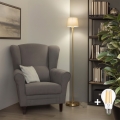 Brilagi - LED podna lampa CERIA 1xE27/20W/230V Ø 20,5 cm siva/zlatna