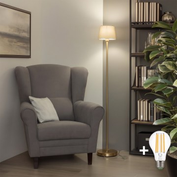 Brilagi - LED podna lampa CERIA 1xE27/20W/230V Ø 20,5 cm siva/zlatna