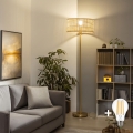 BRILAGI - LED podna lampa CERIA 1xE27/20W/230V Ø 25 cm bambus/zlatna