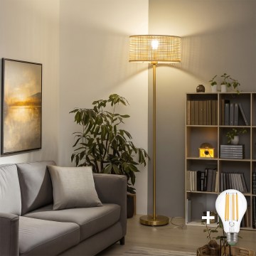 Brilagi - LED podna lampa CERIA 1xE27/20W/230V Ø 25 cm bambus/zlatna