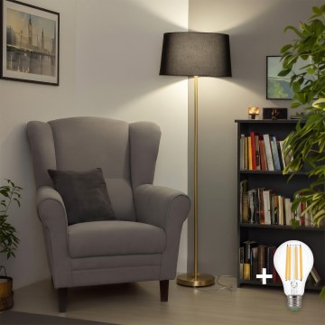Brilagi - LED podna lampa CERIA 1xE27/20W/230V Ø 45 cm crna/zlatna