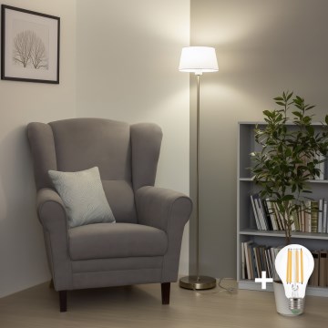 Brilagi - LED podna lampa CERIA 1xE27/40W/230V pr. 25 cm bijela/matni krom