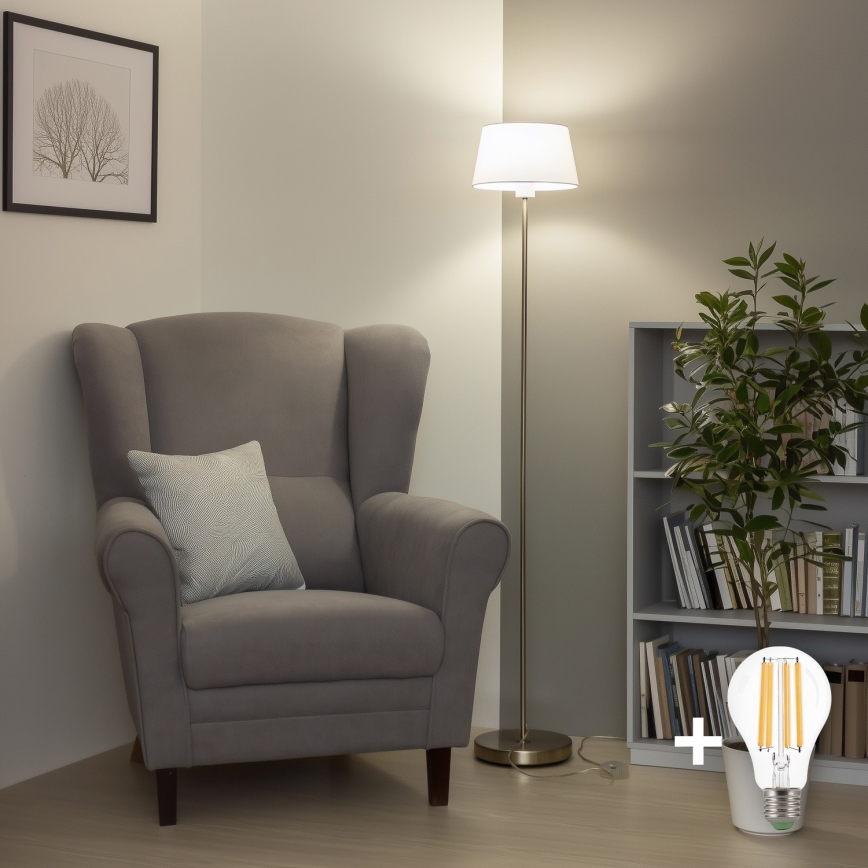 Brilagi - LED podna lampa CERIA 1xE27/40W/230V pr. 25 cm bijela/matni krom