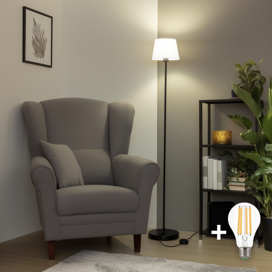 Brilagi - LED podna lampa CERIA 1xE27/40W/230V Ø 20,5 cm bijela/crna