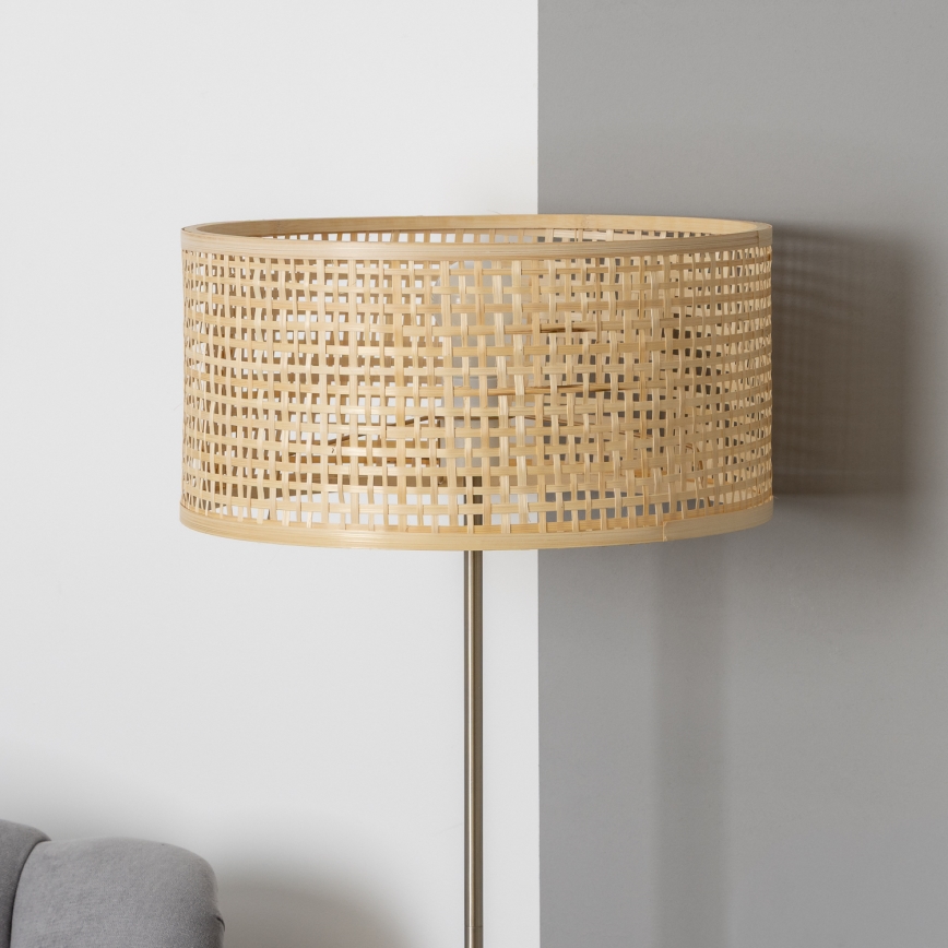 Brilagi - LED podna lampa CERIA 1xE27/40W/230V Ø 25 cm bambus/matni krom