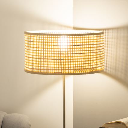 Brilagi - LED podna lampa CERIA 1xE27/40W/230V Ø 25 cm bambus/matni krom