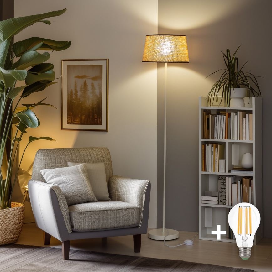 Brilagi - LED podna lampa CERIA 1xE27/40W/230V Ø 35 cm bež/bijela