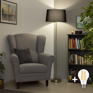 Brilagi - LED podna lampa CERIA 1xE27/40W/230V Ø 45 cm crna/matni krom